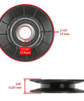 Top Tier Replacement Drive Belt And Idler Pulley Kit For John Deere 100 Series Lawn Tractors D100 L100 LA105 With Heavy Duty Performance To Fix Squeaking Or Slippery Belts On Your Mower Today, black pulley 2 7/8 in
