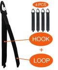 Extension Cord Holder Organizer 4 Pack Large 16 Inch Heavy Duty Storage Straps showing hook and loop design, black color.