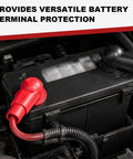 Beefy Side Post Battery Terminal Covers 2 Pack In Red Plus Black Heavy Duty Pvc Shield on car battery terminals for protection.
