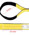 Heavy Duty Lift Sling Straps 10 Ft By 2 In Web Slings With 15,000 Lb Basket Capacity 2 Pack, yellow polyester with size labels
