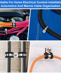 176 Piece Cable Clamps Set With Screws Eight Sizes Rubber Insulated Stainless Steel Cushioned Pipe And Loop Clamps in use