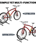 Freestanding Bike Floor Stand For Indoor And Outdoor Use, Adjustable 16 To 29 Inch Wheel Width, No Clamps, No Brackets