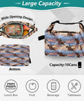 Cowboy Rides A Horse Across The Desert Insulated Lunch Bag showcasing wide opening design, 9.4x6.7x9.8 inch capacity