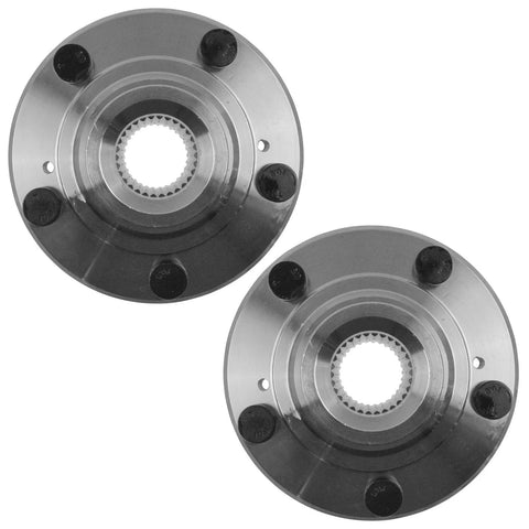 Front Wheel Bearing And Hub Kit Set For 2009 2014 Acura TSX 2008 2012 Honda Accord 2010 2011 Accord Crosstour 2012 2015 Crosstour 2 Piece Replacement With Front Hubs And Bearings Plug And Play Easy Install OEM Grade Quality. Image showing two metal hubs with bearings.