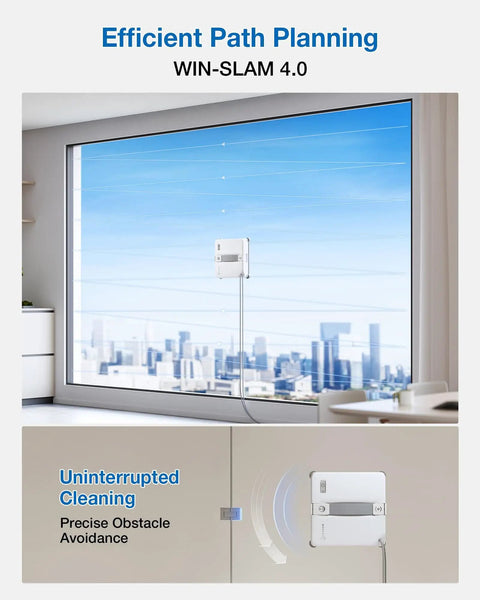 Winbot Mini 2 Window Cleaning Robot With 5 Smart Cleaning Modes And Win SLAM 4 Point 0 Navigation For No Sweat Auto Glass Cleaning On Windows Mirrors And Glass Doors
