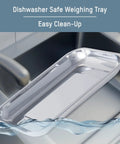 Chrome weighing tray from Old School Analog Kitchen Scale With Tare Function Mechanical Food Scale 22 Lb Capacity