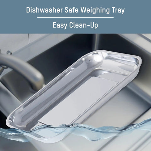 Chrome weighing tray from Old School Analog Kitchen Scale With Tare Function Mechanical Food Scale 22 Lb Capacity