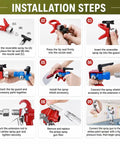 No Hassle Pro Airless Paint Sprayer Kit With 3600 PSI Pump And Fifty Foot Reinforced Hose installation steps showing assembly parts.