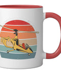 Vintage Autogyro Ceramic Mug With Retro Motif In Red And White 11 Ounce Microwave And Dishwasher Safe Perfect Aviation Enthusiast Gift For Gyroplane Fans