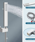 Polished Chrome Waterfall Bathtub Faucet With Wall Mount Dual Handle Brass Tub Spout Slick Handheld Shower Spray 59 Inch Hose Hot Cold Water Mixer For Modern Bathrooms handheld shower and hose details