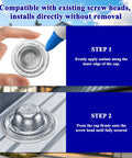 Heavy Duty Metal Roof Screw Caps 100 Pack Galvalume installation steps showing cap application and sealing process.