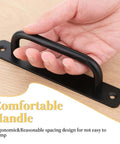 4 Pack Black Aluminum Alloy 5 Inch Hole Center Gate Handles For Sliding Barn Doors And Bifold Closet Doors With Plate Includes 8 Screws Durable Door Pull Handles For Pocket Doors Heavy Duty Construction