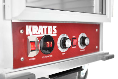 Top Shelf Pro Kitchen Beast Half Size Holding And Proofing Cabinet Ul And Nsf Certified control panel with temperature display and buttons.