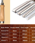 Pro Woodworking Chisel Set For Carving And Precision 4 Piece CR V Steel Chisels With Semi Circular Edge Lightweight Solid Wood Handles