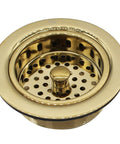 Post Style Kitchen Sink Basket Strainer And Extra Deep Collar Waste Disposal Flange Combo Fits Three And A Half Inch Openings Solid Brass