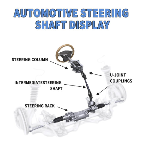 Heavy Duty Three Quarter Inch Round To Three Quarter Inch Round Universal Joint Steering Shaft Black Steel Coupling For Automotive And Industrial Use 35 Degree Working Angle Three And Three Quarter Inch Total Length Up To 4000 RPM in steering display