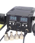 2 In 1 Soldering Iron And Hot Air Rework Station With 70W Iron And 750W Hot Air, digital display, compact benchtop setup