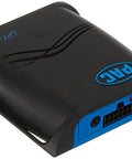 Pro Series 4 Channel Line Output Converter With Remote Turn On For OEM Radios, High Power Speaker Level To RCA Output, Easy Add An Amplifier, Single Dial Gain, Blue Finish in black casing with blue accents