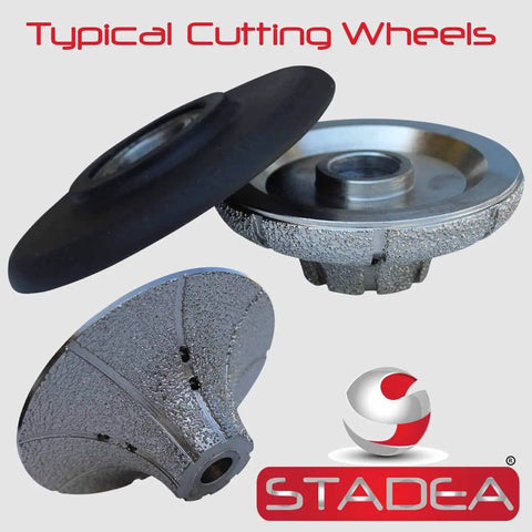 Diamond Profile Wheel 3 Eighth Inch Radius Demi Half Bullnose B10 Router Bit for stone edges with vacuum brazed technology.