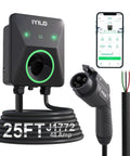 Level 2 EV Charger 48 Amp 11.5kW 240V Home Charging Station, Up to 9x Faster, UL 2594 ETL Energy Star Certified, Adjustable Current 6A to 48A, Hardwired Install With 60A Breaker Required, 25 ft J1772 cable