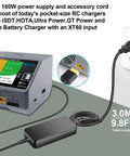 180W XT60 Power Supply For Faster Charging Up To Twenty Five Percent On Generac GB1000 GB2000 And Ecoflow Delta River Portable Power Stations Solar Generator Great For iSDT GT Power Hota RC LiPo Chargers And More connected to outlet and charger