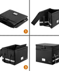 Boss Level Fireproof Multi Layer File Box With Lock Collapsible Portable Office Filing Organizer in different views