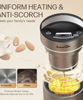 Built-In Filter 304 Stainless Steel Almond Milk Maker With 50oz Capacity, 8 In 1 Blender, showing anti-scorch feature