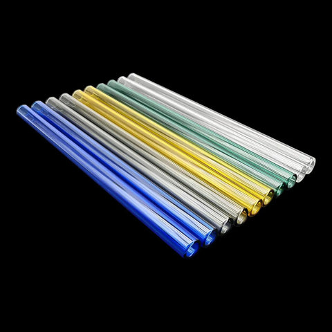 8 Inch Borosilicate Glass Blowing Tubes Set 12 Mm OD And 2 Mm Thick Walls, 10 Pieces In 5 Colors, High Heat Resistant Pro Grade