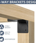 3-Way Right Angle Pergola Corner Bracket Kit, 4x4 Inch, installed on wooden pergola showing stability and installation