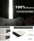 Extra Wide Blackout Linen Drapery Panel With Hooks, Pinch Pleat Curtains For Patio Sliding Doors And Large Windows, 72 By 96 Inches One Panel, demonstrating full blackout effect in a room with a sleeping person.