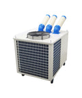 Heavy Duty Industrial Spot Cooler 29800 Btu Portable Ac Unit 220 Volt with multiple ducts for cooling in industrial settings.