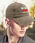 Ultra Comfy Adjustable Baseball Cap For Women Washed Distressed Low Profile Summer Hat with 'Top Secret' text design