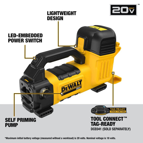 Top Shelf 20V Max Transfer Pump Kit Delivers Smooth HVAC And Refrigerant Flow At 10 Gallons Per Minute With Precise Glycol Mix Ratio For No Sweat Job Site Performance And Heavy Duty Reliability, showcasing lightweight design and features.