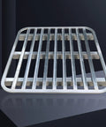 Rugged As Nails Steel Forklift Pallets Built Heavy Duty For Warehouse Storage Platform With Sure Grip Anti Slip Metal Grid top view.