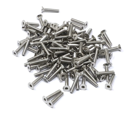 Pile of 100 Pcs M3 x 16mm Stainless Steel 304 Hex Socket Flat Head Cap Screws Kit, Thread Pitch 0.5mm, Countersunk Head