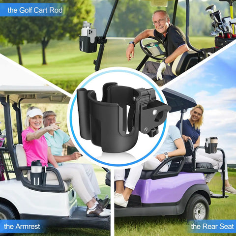 Universal Adjustable Golf Cart Cup Holder And Phone Mount Fits Ezgo Club Car Yamaha Models on golf cart armrest with drinks