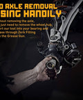 Person using 39mm Wheel Bearing Greaser Tool For Can Am Maverick X3 And MAX Turbo RR 2017 2022 OEM 293350109 on wheel hub