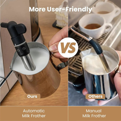This 20 Bar Espresso Machine Straight Slaps With An Auto Milk Frother And Compact Stainless Steel Build delivering a side-by-side comparison of the automatic milk frother.