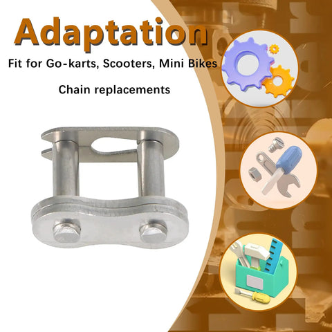 Connecting link for 40SS Stainless Steel Roller Chain, 10 Feet With Connecting Links, 240 Links, Beefy Chain Built For Tough Jobs