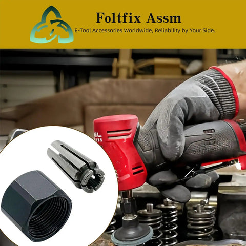 Replacement Collet Nut For Quarter Inch Collets And Router Systems Fits 2485-20 2486-20 in use with power tool and gloves