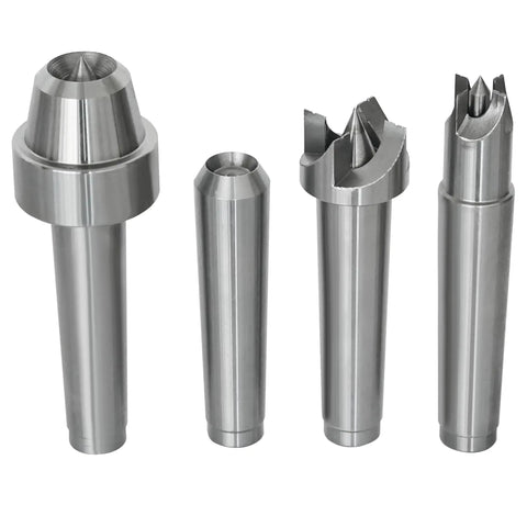 Morse Taper 2 Wood Lathe Live Center And Drive Center Set 4 Pc Cup Kit for woodturning arbor compatible with Jet Nova Rikon Grizzly lathes