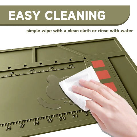 Heavy Duty Gun Cleaning Mat With Magnetic Pistol Pad And Tool Stand, Non Slip Work Surface For Safe Cleaning, Pro Grade Durable Polyester Mat For Firearm Maintenance, Keeps Parts And Tools Organized. hand wiping mat clean