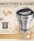50oz Almond Milk Maker With Built In Strainer Filter For Smooth Plant Based Milk Soup And Juice In 6 To 7 Cup Batches, 304 Stainless Steel, No Mess Auto Cleaning