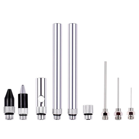Pro Grade High Flow Air Blow Gun Kit with 9 blower tips and 6 inch extensions for quick cleanups, needle and rubber tip, xtreme flow nozzle.