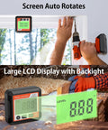 Badass Magnetic Digital Angle Gauge With Crisp Backlit Screen For Tough JobSites No Sweat Precision Inclinometer shown in use with LCD display.