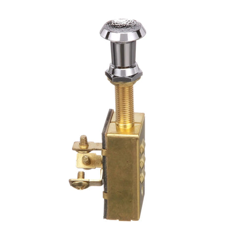 Three Position Push Pull Marine Switch Off On On For Boat Lights And Accessories, Easy To Pull And Push, Chrome Plated Three Quarter Inch Knob