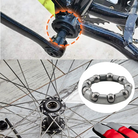 Four Pack Five Sixteenth Inch Nine Ball Bicycle Bearing Retainer Set For Mountain Bikes Heavy Duty Metal Hub And Headset Retainers