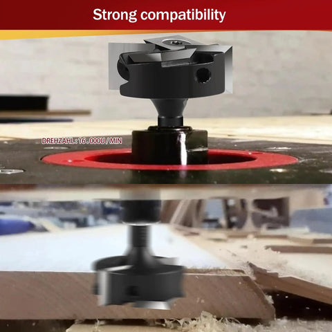CNC Spoilboard Surfacing Router Bit With One Quarter Inch Shank And One And A Quarter Inch Cutting Diameter Two Plus Two T Wing Inserts Carbide Milling Cutter in use on router