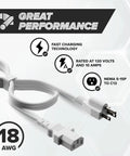 10 Foot 3 Prong Computer Power Cord C13 To NEMA 5-15P IEC 320 White For PC Monitor Server And Medical Equipment 18 AWG 125V 10A
