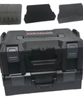 L-BOXX Two Tier Stackable Tool Box Kit for jobsite organization with foam and tool inserts.